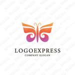 画像1: きれいな蝶々のロゴ (1)