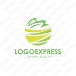 画像1: きれいな葉をモチーフにしたリーフデザインのロゴ (1)