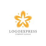 画像1: 美しい花のような星のロゴ (1)