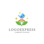 画像1: 虹と鳥と芽のロゴ (1)