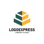 画像1: シンメトリーな建物のロゴ (1)