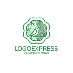 画像1: 竹と鳥のエンブレムロゴ (1)