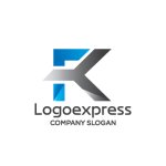 画像1: 青と灰色のFK洗練ロゴ (1)