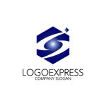 画像1: 青い六角形Sと輝きロゴ (1)