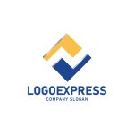 画像1: 青とイエローの斜めN洗練ロゴ (1)