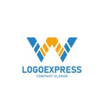 画像1: 青と黄色の幾何学的なWロゴ (1)