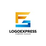 画像1: 青と黄色の幾何学的なFGロゴ (1)