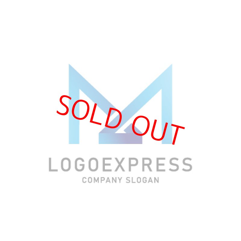 画像1: 青の幾何学的Mロゴ (1)