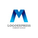 画像1: 青色の立体的なMロゴ (1)