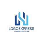 画像1: 青色のHと住宅を組み合わせたロゴ (1)