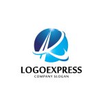 画像1: 青い円とRの未来のロゴ (1)