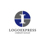 画像1: 青とグレーの円形Iロゴ (1)