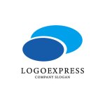 画像1: 繋がる二つの青い円ロゴ (1)