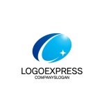 画像1: 青い円弧と星の「C」ロゴ (1)