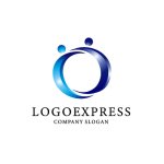 画像1: 青いO字と人々を象徴するロゴ (1)