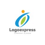 画像1: 青と緑の未来に向かう人ロゴ (1)