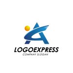 画像1: 青いAと人を組み合わせたロゴ (1)