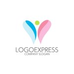 画像1: 青とピンクの人型の喜びロゴ (1)