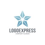 画像1: 幾何学的な青い星のロゴ (1)