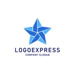 画像1: 幾何学的な青い星のロゴ (1)