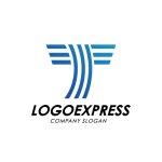 画像1: 青色のストライプで構成されたTのロゴ (1)