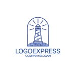 画像1: 灯台と青海波が導くラインアートロゴ (1)