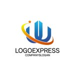 画像1: 「WU」と建物を組み合わせたロゴ (1)