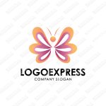 画像1: 羽ばたく蝶と天使をモチーフにしたおしゃれなロゴ (1)