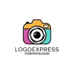 画像1: カラフルなカメラのフォトジェニックなロゴ (1)