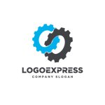画像1: 連動する歯車のロゴ (1)