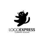 画像1: 楽しげな猫のロゴ (1)