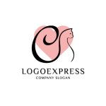 画像1: 猫とハートのロゴ (1)