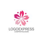 画像1: 可憐な桜模様ロゴ (1)