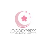 画像1: 桜の花と三日月をあしらった優美なロゴ (1)