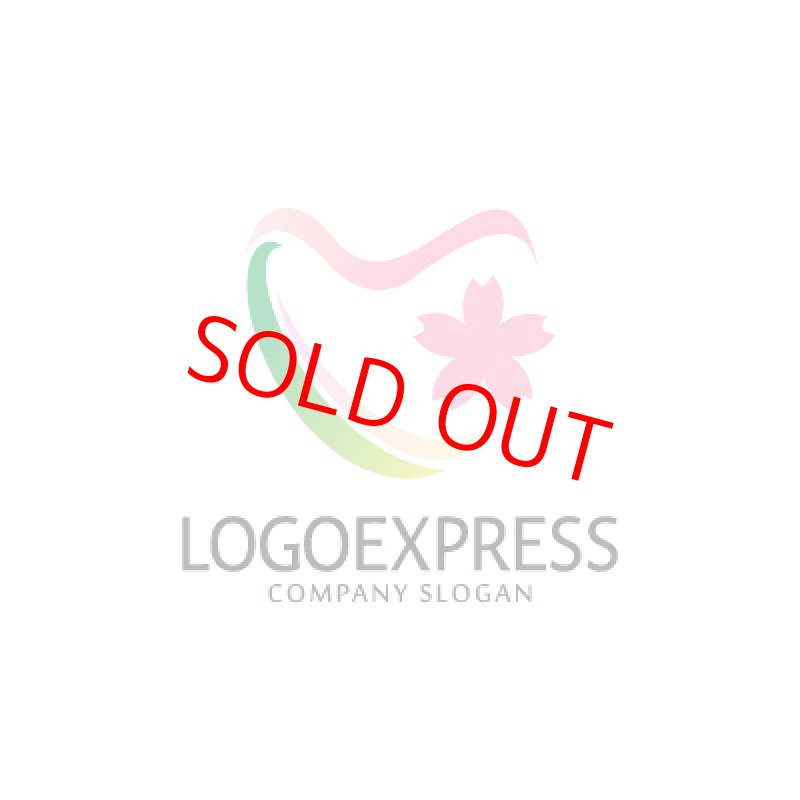 画像1: かわいい桜とハートのロゴ (1)