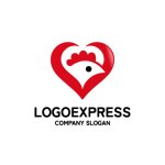 画像1: 鶏肉のハートロゴ (1)