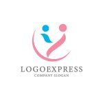 画像1: 寄り添う親子のロゴ (1)