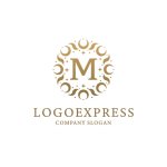 画像1: 円形装飾と文字Mのロゴ (1)