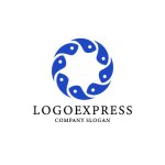 画像1: 魚が円を描く、連帯感のあるロゴ (1)