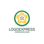 画像1: 緑の円と黄色の花のロゴ (1)