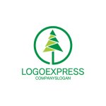 画像1: 円 針葉樹ロゴ (1)