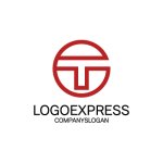 画像1: 円の中のシンプルなTのロゴ (1)