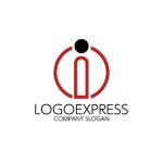 画像1: 円と「i」を組み合わせたシンプルでモダンなロゴ (1)