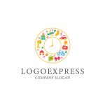 画像1: 子供のおもちゃの時計のロゴ (1)