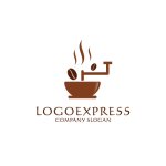 画像1: 挽きたてのコーヒー豆が香るロゴ (1)