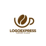 画像1: コーヒー豆とカップのカフェロゴ (1)