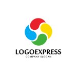 画像1: カラフルな4つのドロップロゴ (1)