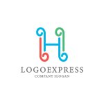 画像1: カラフルなH文字のロゴ (1)