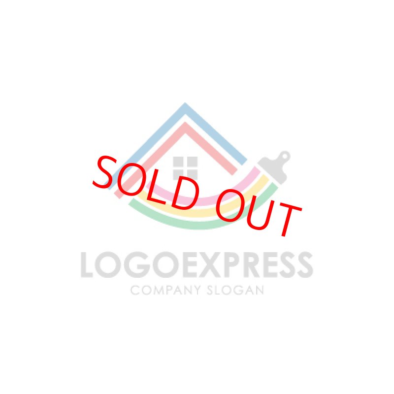 画像1: カラフルなペイントハウスロゴ (1)