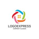 画像1: カラフルな住宅のロゴ (1)